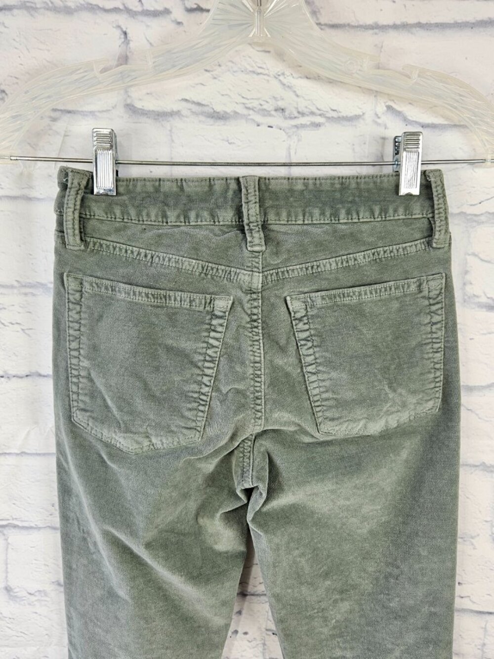 Lucky Brand Size 00/24 Green Velvet Ava Super Skinny Jeans Pants Stretch Womens - Picture 5 of 11